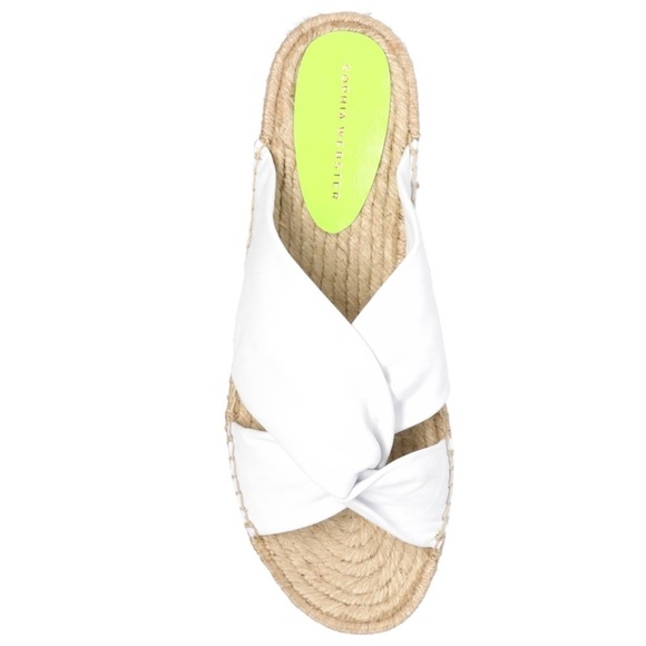 Sophia Webster Florita White Leather Twist Espadrille Sandal Slides - Picture 1 of 8